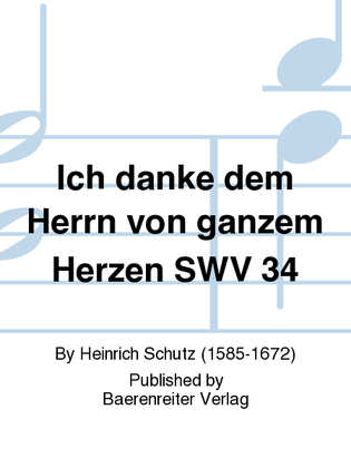 Book cover for Ich danke dem Herrn von ganzem Herzen SWV 34