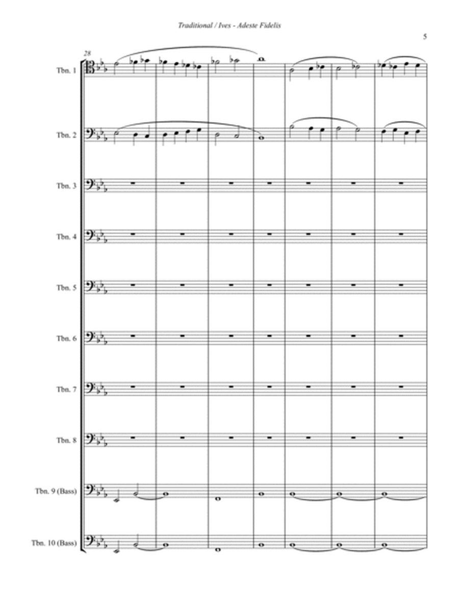 Traditional - Adeste Fidelis for Trombone Choir adapted by Charles Ives image number null
