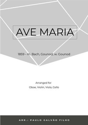 Book cover for AVE MARIA - GONOUD – OBOE, VIOLIN, VIOLA & CELLO