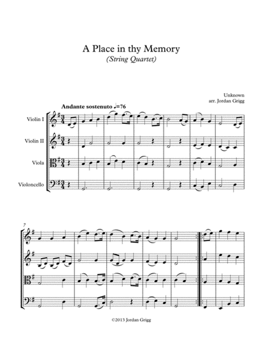 A Place in thy Memory (String Quartet) image number null