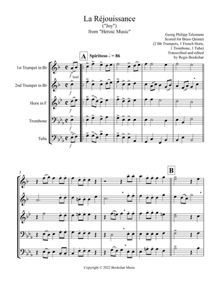 La Rejouissance (from "Heroic Music") (Eb) (Brass Quintet - 2 Trp, 1 Hrn, 1 Trb, 1 Tuba)