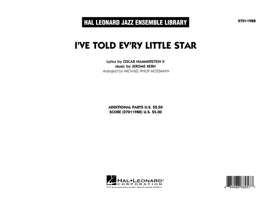 I've Told Ev'ry Little Star - Conductor Score (Full Score)