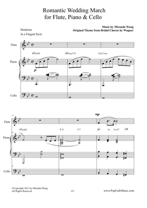 Book cover for Romantic Wedding March - Short Version for Flute, Piano & Cello