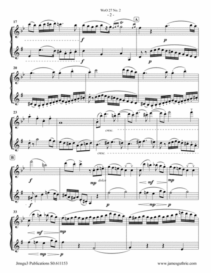 Beethoven: Duet WoO 27 No. 2 for Alto Flute & Bass Clarinet image number null