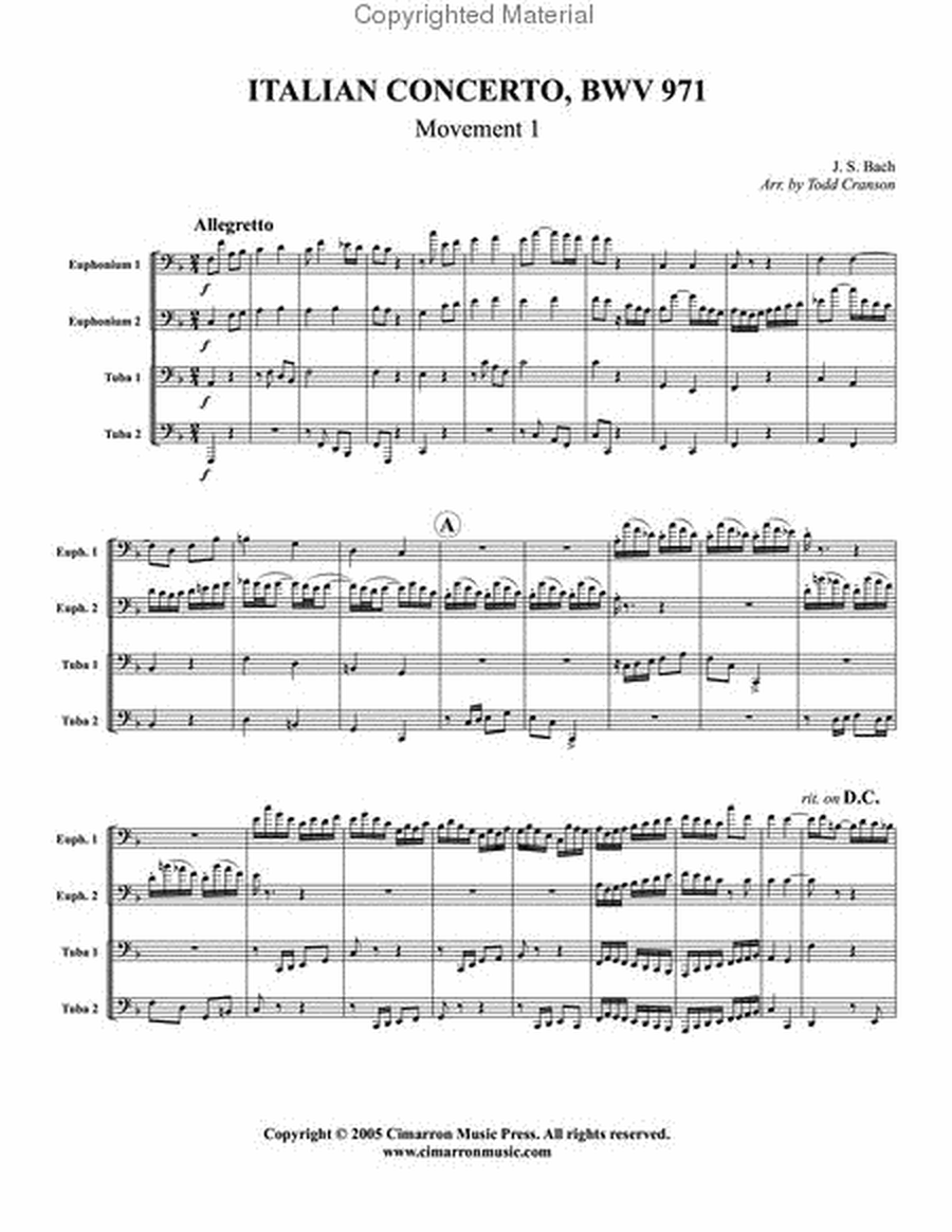 Italian Concerto - BWV 971, Movement 1