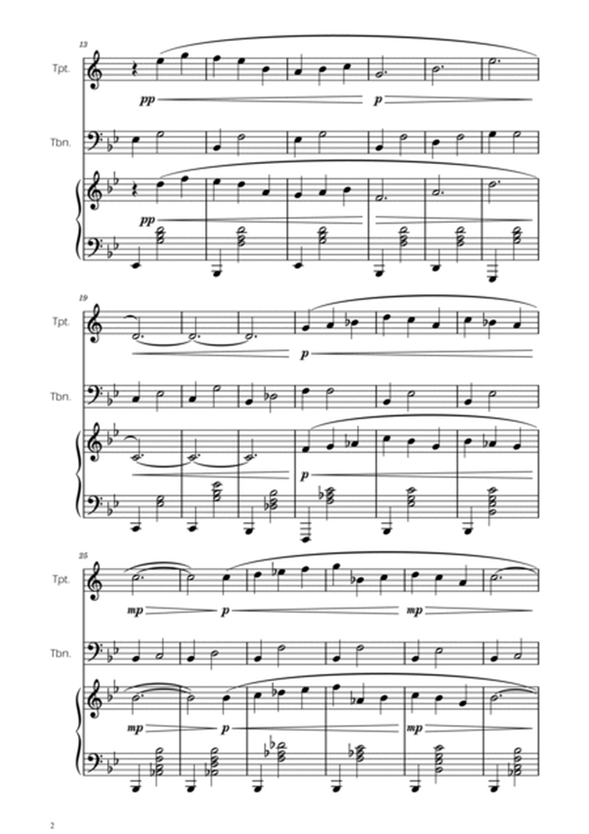 Gymnopedie No. 1 - Trumpet and Trombone Duet w/ Piano image number null