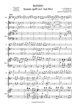 Book cover for Beethoven - Rondo Op.49 - Oboe, Viola Cello Piano, Piano Quartet