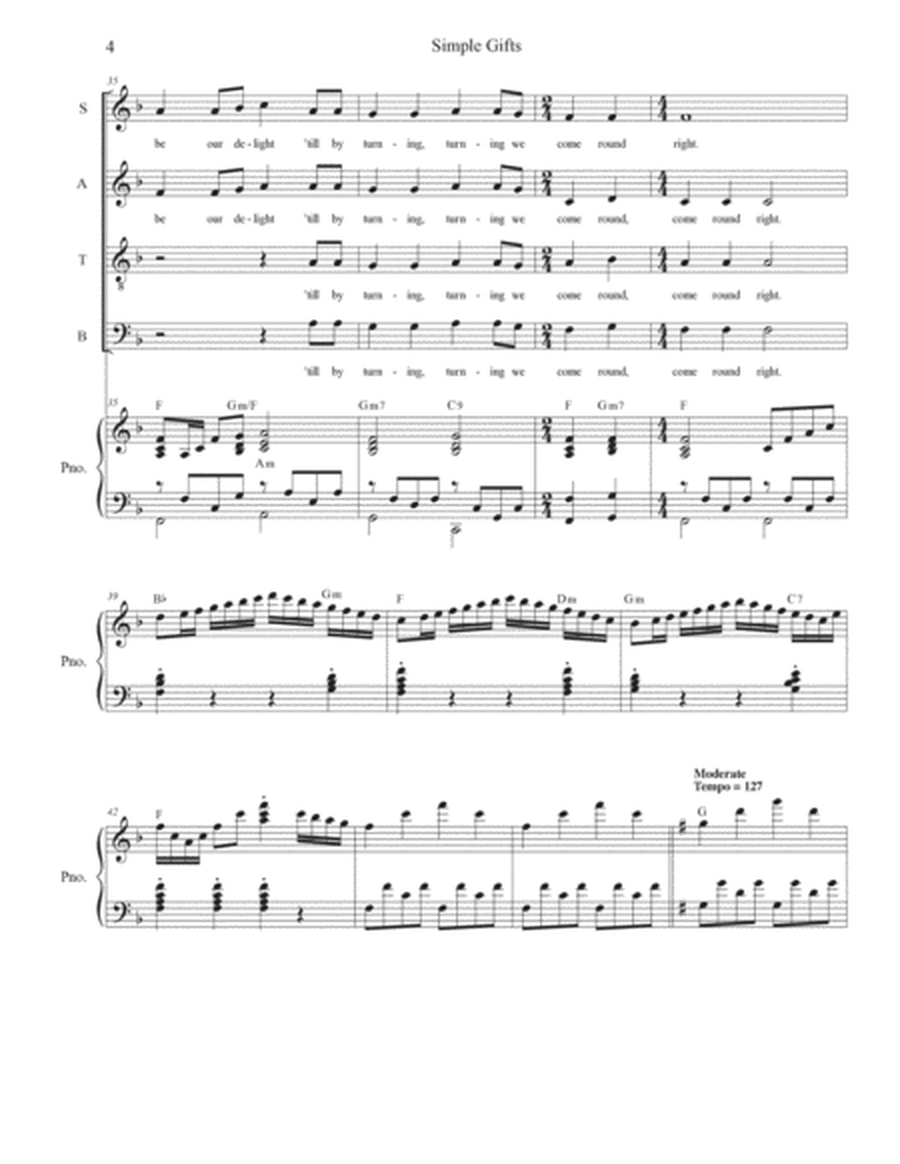 Simple Gifts (SATB) image number null