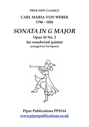 WEBER: SONATA IN G MAJOR Opus 10 No. 2 FOR WOODWIND QUINTET