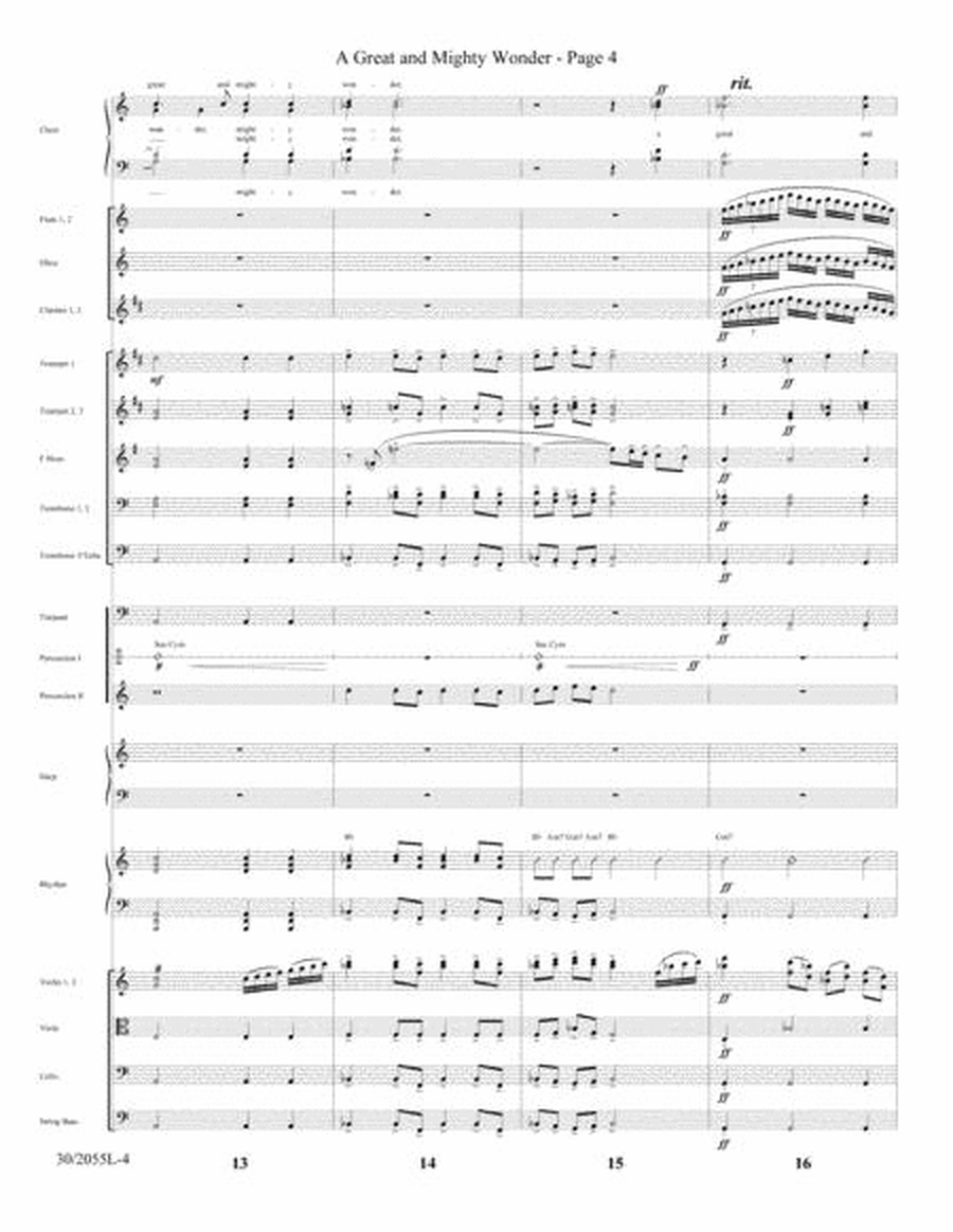 A Great and Mighty Wonder - Orchestral Full Score and Parts