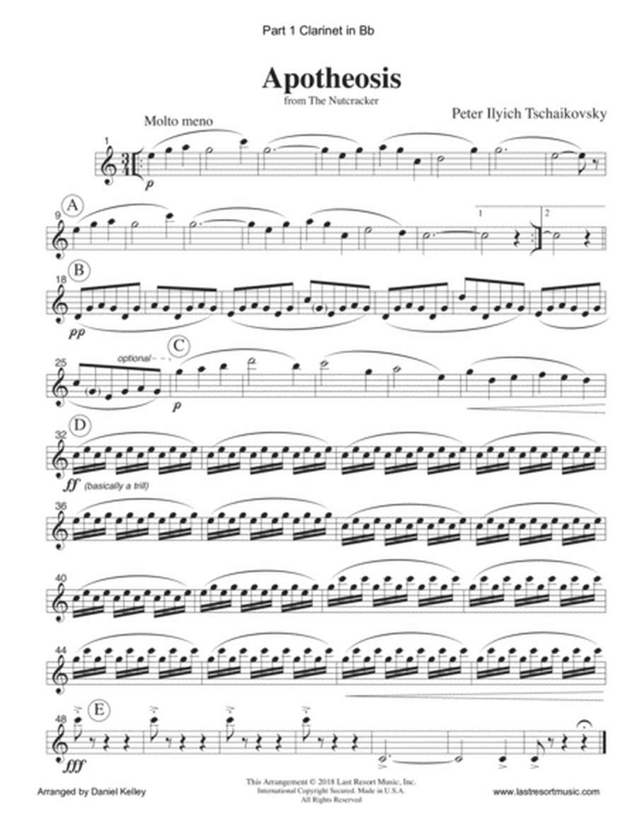 Apotheosis from the Nutcracker for String Trio (or Wind Trio or Mixed Trio)