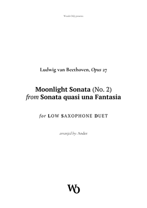 Book cover for Moonlight Sonata by Beethoven for Low Saxophone Duet