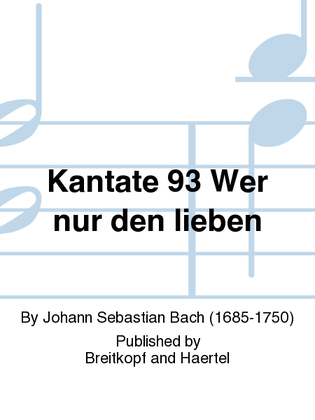 Book cover for Cantata BWV 93 "He who relies on God's compassion"