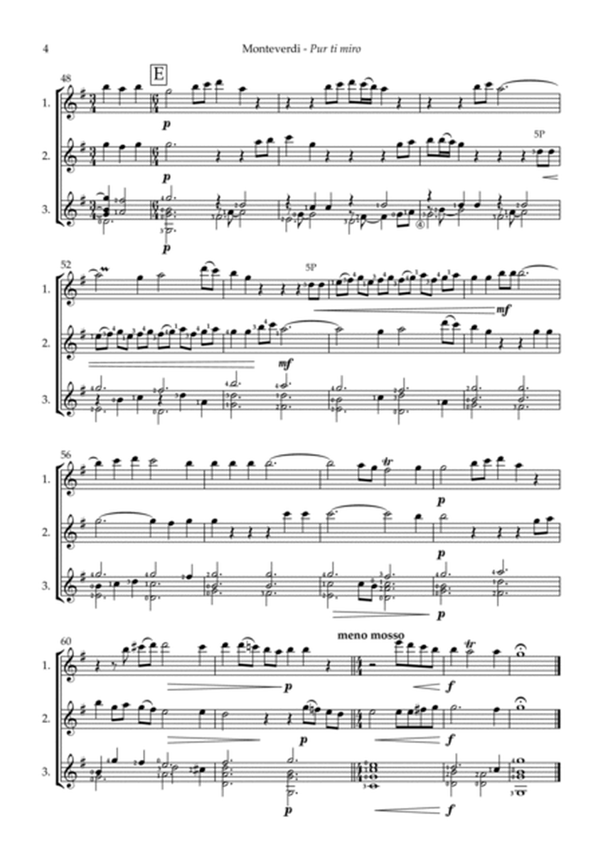 Pur ti miro (Monteverdi) for guitar trio image number null