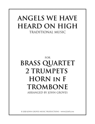 Book cover for Angels We Have Heard On High - 2 Trumpet, Horn, Trombone (Brass Quartet)