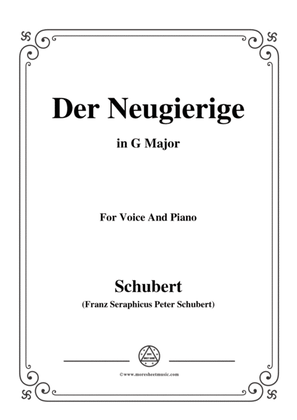 Book cover for Schubert-Der Neugierige,from 'Die Schöne Müllerin',Op.25 No.6,in G Major,for Voice&Piano