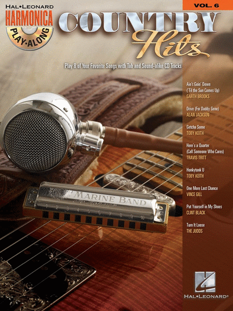 Country Hits Harmonica Play Along V6 Book/CD