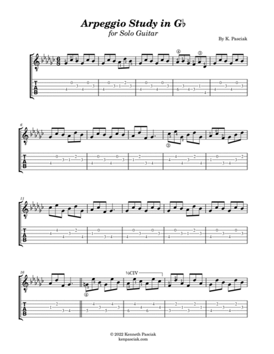 Arpeggio Studies for Guitar, Vol. 3 image number null