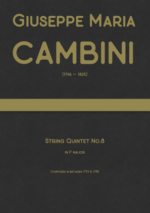 Book cover for Cambini - String Quintet No.8 in F major