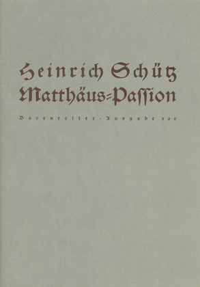 Book cover for Matthäus-Passion SWV 479