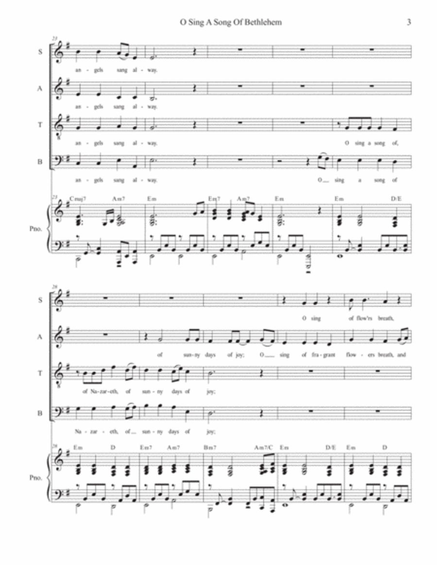 O Sing A Song Of Bethlehem (Vocal Quartet - (SATB) image number null