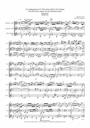 Gallo: 3 movts. from his Trio Sonatas (Pulcinella Suite III.Scherzino) - clarinet trio