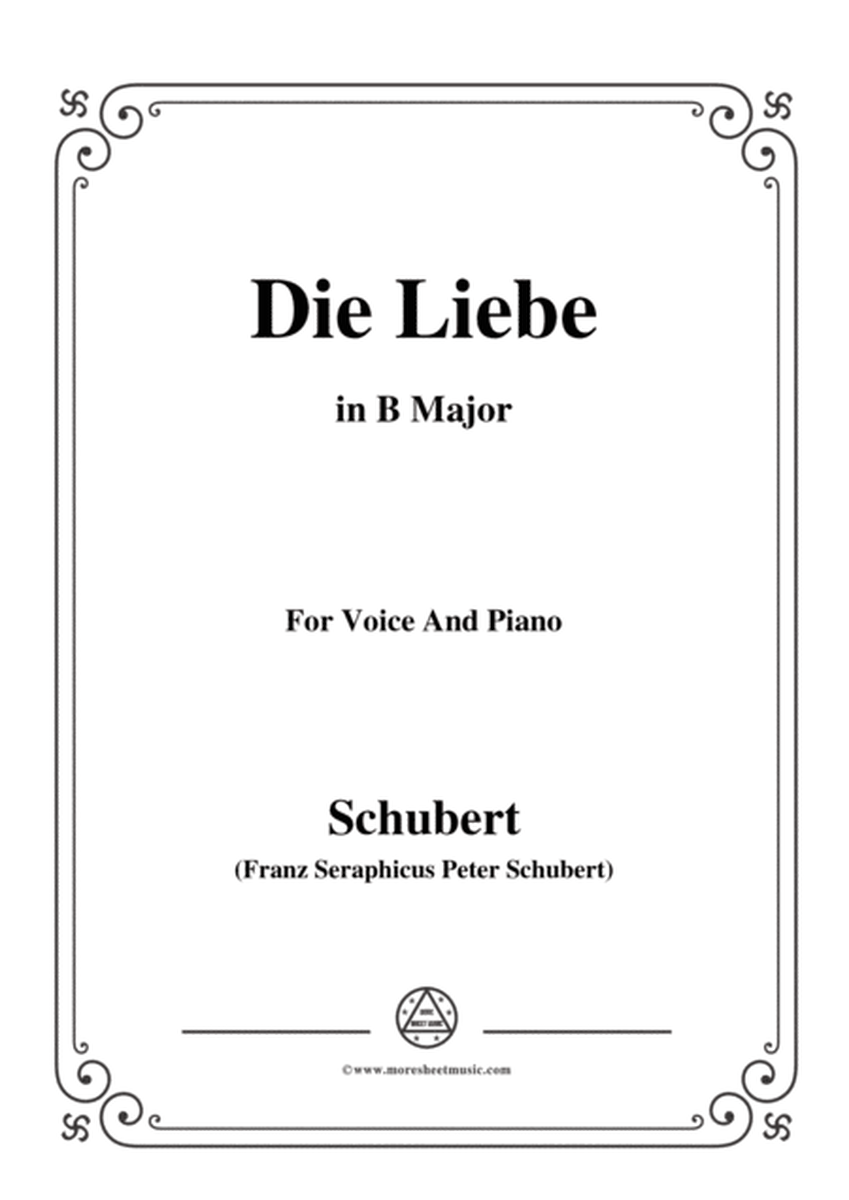 Schubert-Die Liebe,in B Major,for Voice&Piano image number null