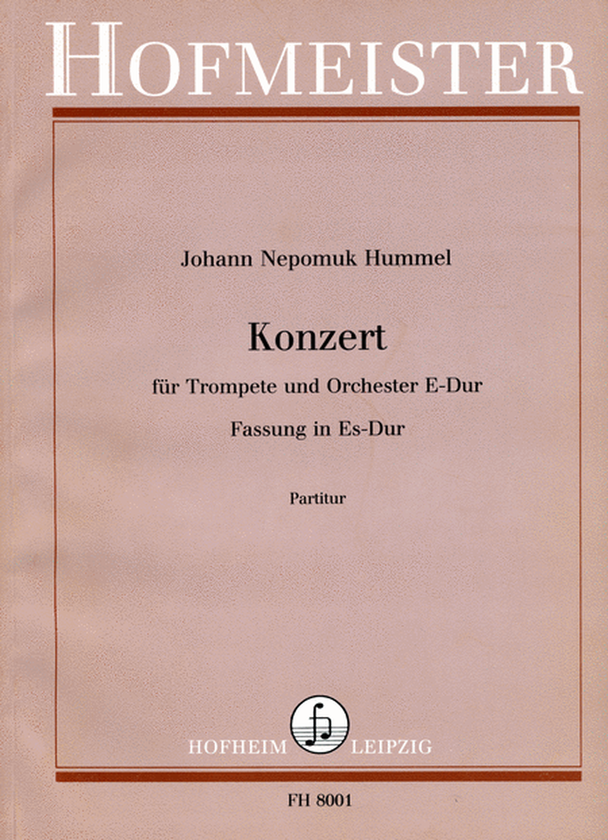 Konzert E-Dur fur Trompete und Orchester / Partitur