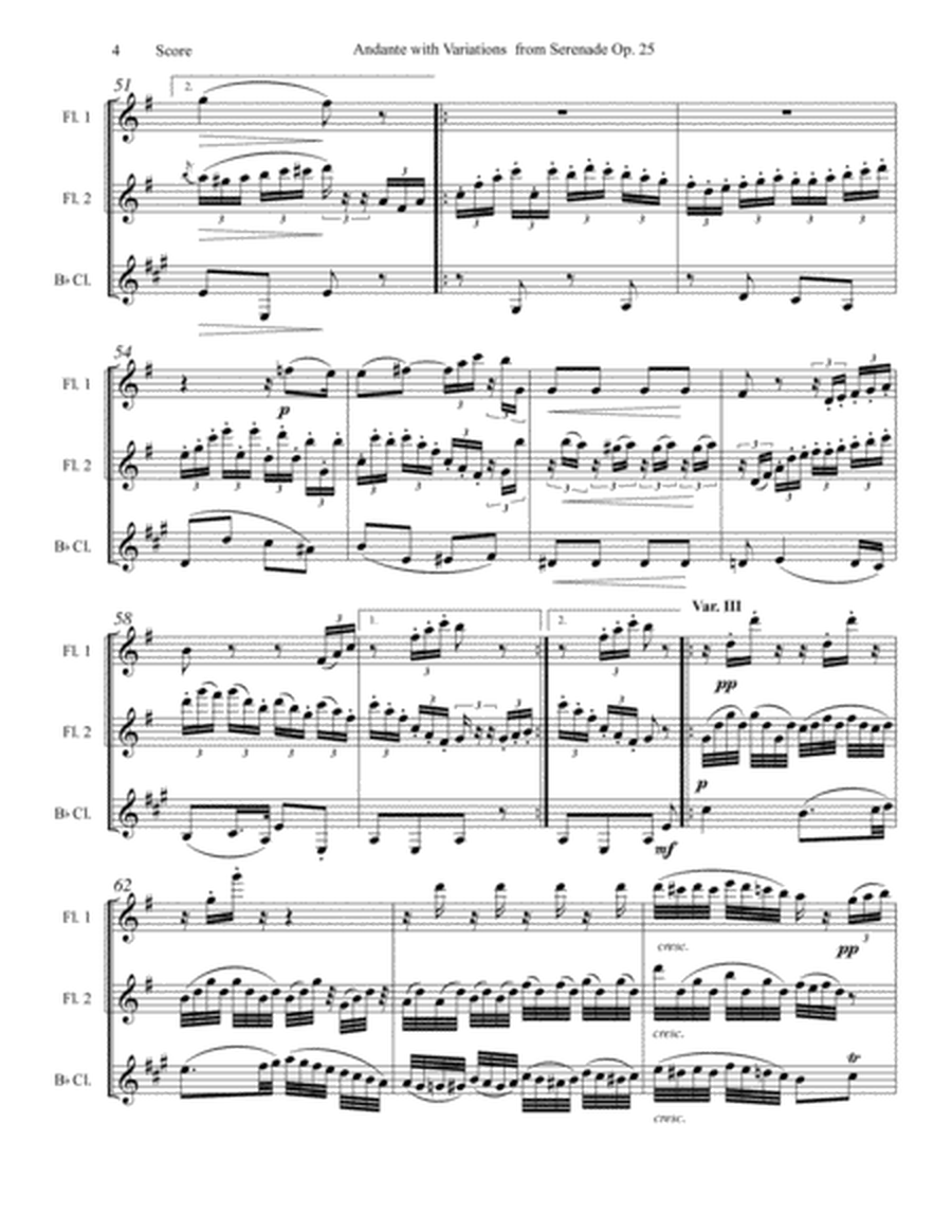 Beethoven Andante with Variations set for 2 Flutes and Clarinet Trio image number null