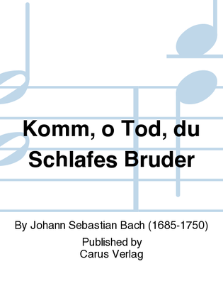 Book cover for Komm, o Tod, du Schlafes Bruder