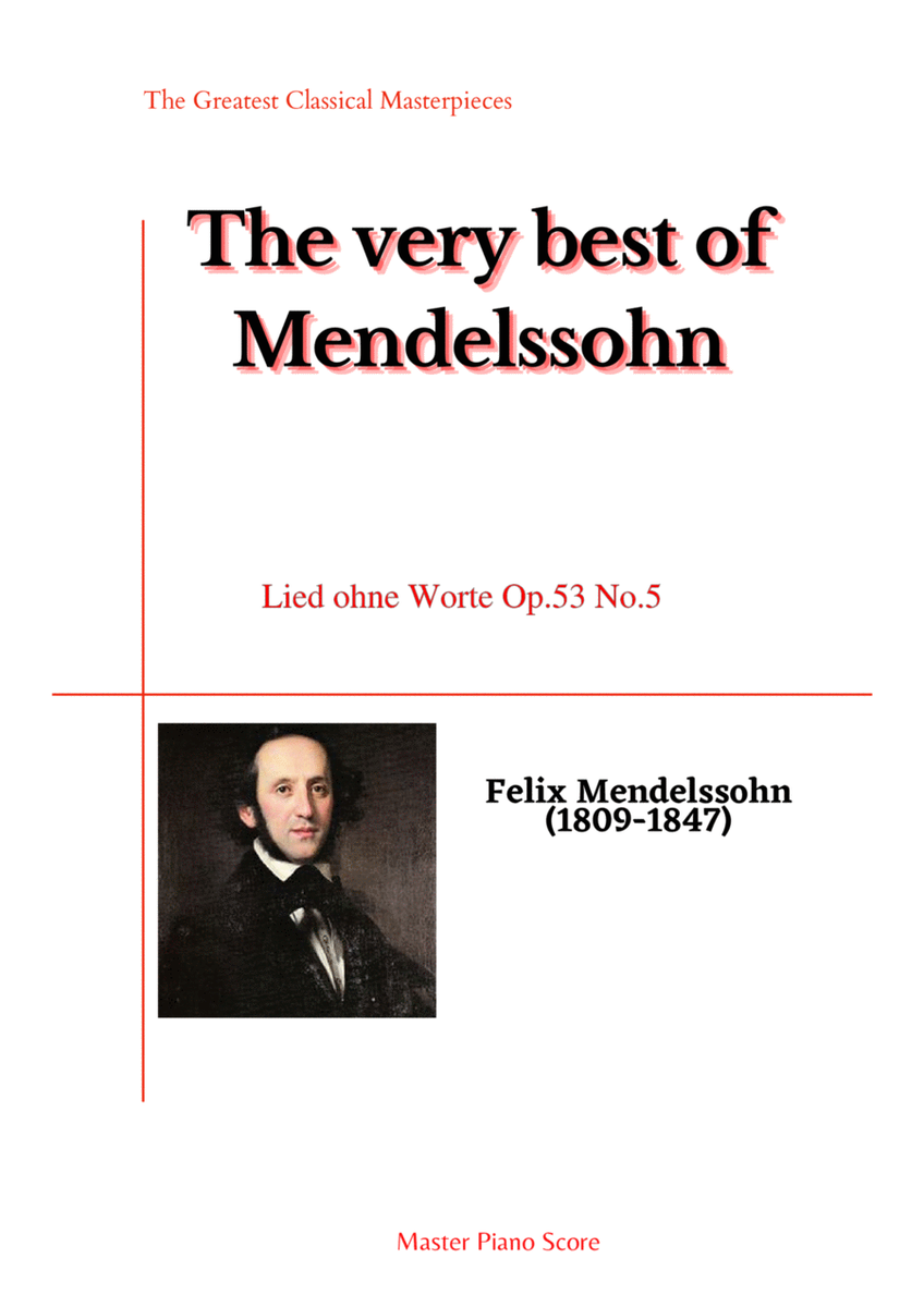 Mendelssohn-Lied ohne Worte Op.53 No.5(Piano) image number null