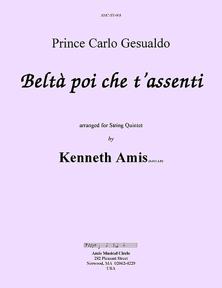 Don Carlo Gesualdo: Belta poi che t