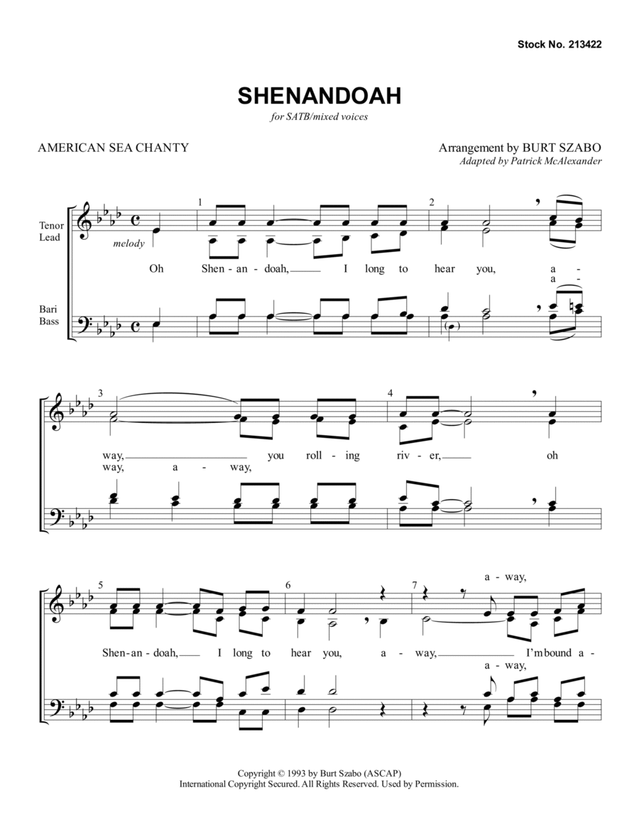 Shenandoah (arr. Burt Szabo)