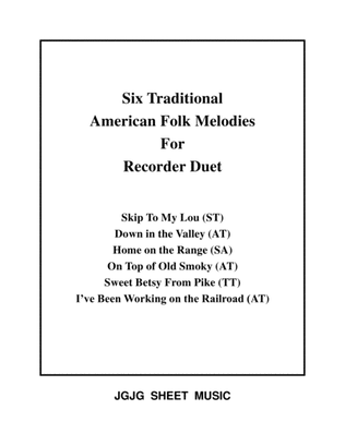 Book cover for Six Traditional American Songs for Recorder Duet