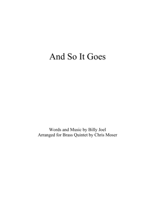 Book cover for And So It Goes