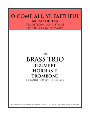 Book cover for O Come, All Ye Faithful - Trumpet, Horn, Trombone (Brass Trio)