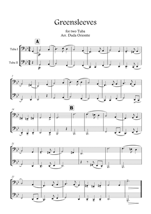 Greensleeves (Green Leeves) TUBA DUO. (English folk music, broadside) BEGINNER