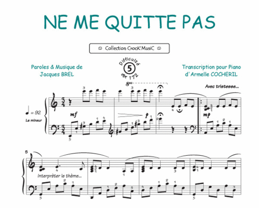 Ne me quitte pas (Collection CrocK'MusiC)