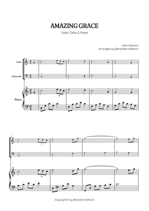 Amazing Grace • easy violin and cello sheet music with piano accompaniment
