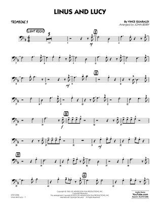Book cover for Linus and Lucy (arr. John Berry) - Trombone 3