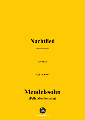 F. Mendelssohn-Nachtlied,Op.71 No.6,in G Major