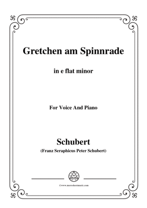 Schubert-Gretchen am Spinnrade in e flat minor,for voice and piano