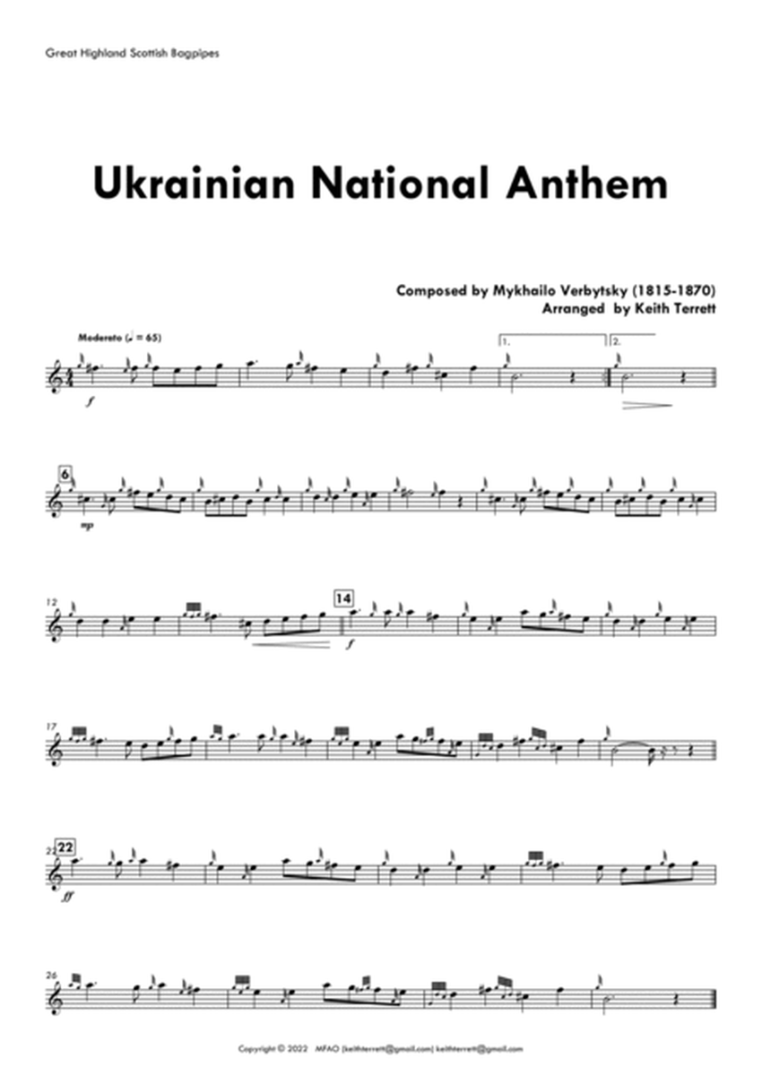 Ukrainian National Anthem for Scottish Highland Bagpipes & Concert/Military Band in C minor image number null