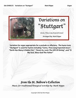 Book cover for Variations on "Stuttgart" (Come, Thou Long Expected Jesus) StA OV00173