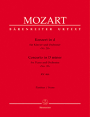 Book cover for Concerto for Piano and Orchestra no. 20 in D minor K. 466