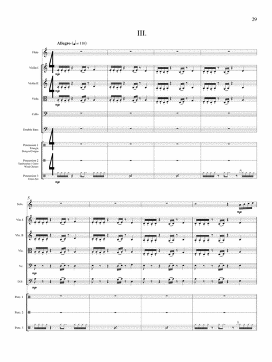 Concerto for Flute, Strings and Percussion (Score and Parts)