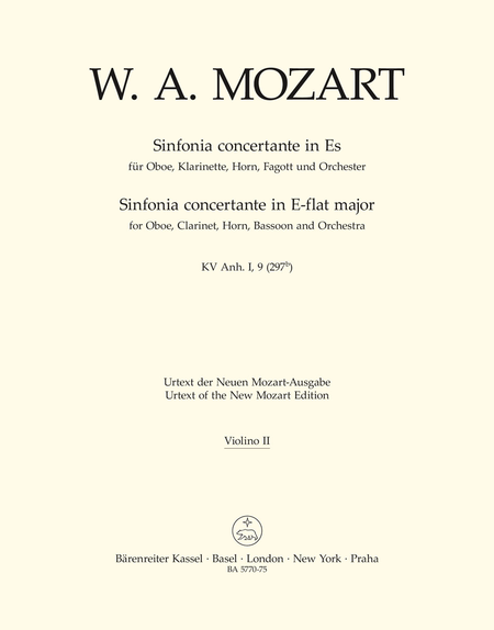 Sinfonia concertante in E-flat major for Oboe, Clarinet, Horn, Bassoon and Orchestra