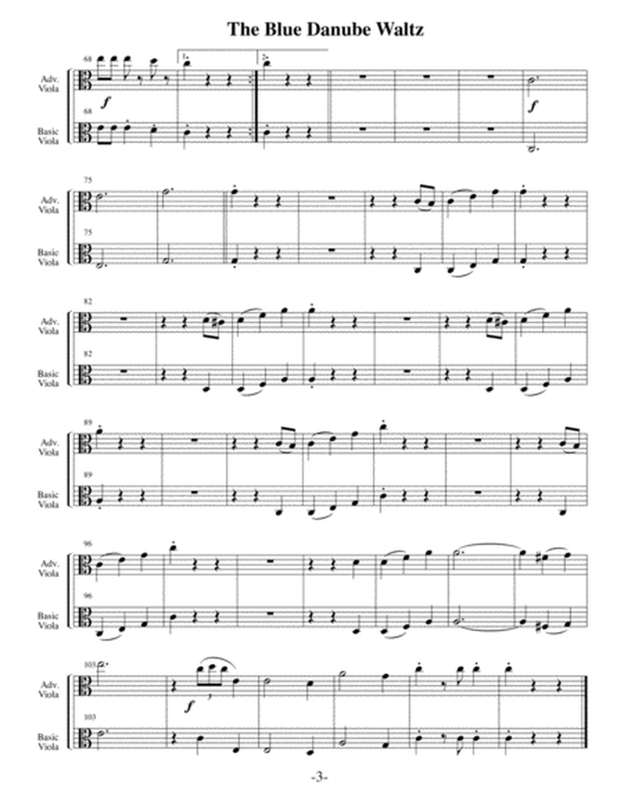 Blue Danube Waltz (Arrangements Level 2-4 for VIOLA + Written Accomp) image number null