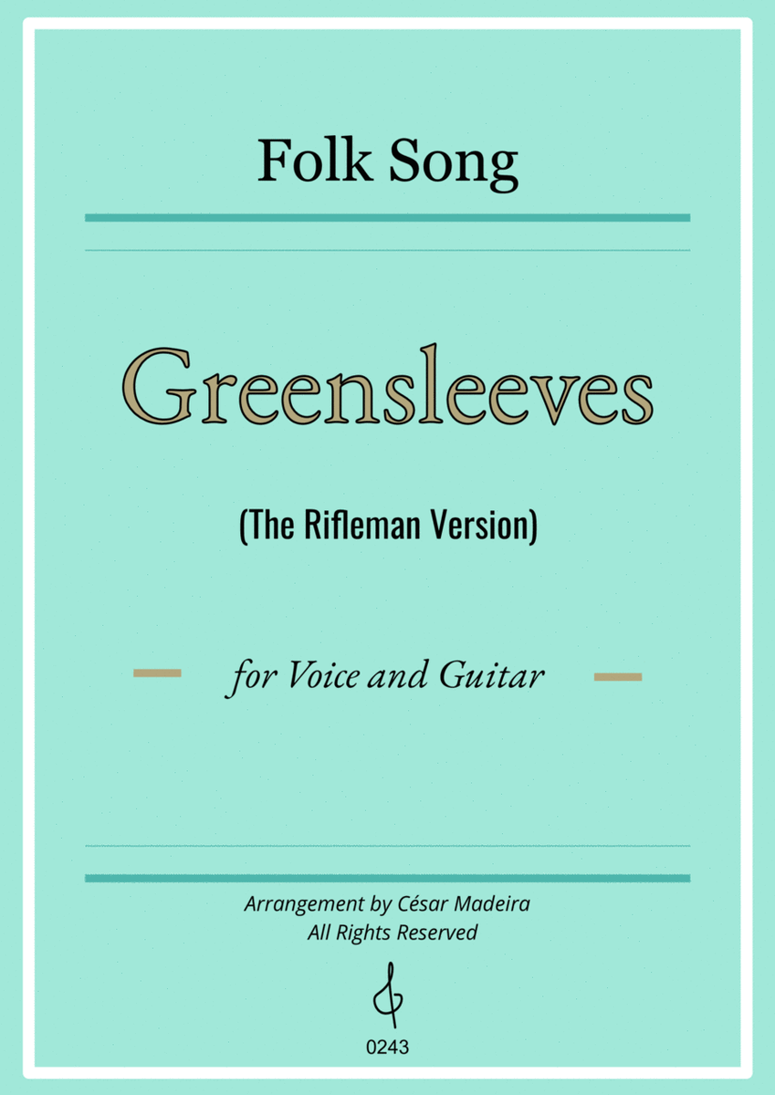 Greensleeves - Voice and Guitar (Full Score and Parts) image number null