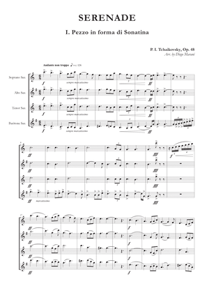 Book cover for Serenade Op. 48 for Saxophone Quartet
